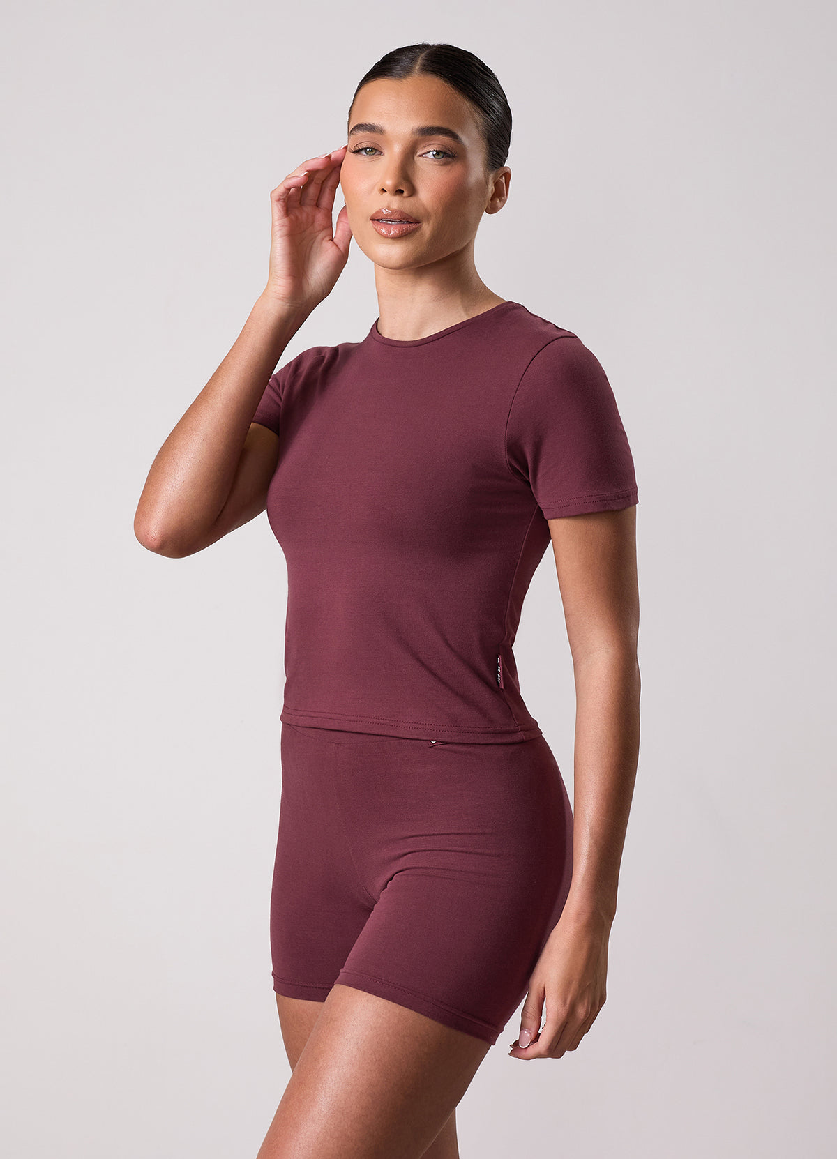 Gym King Plush Short Sleeve T-Shirt - Burgundy