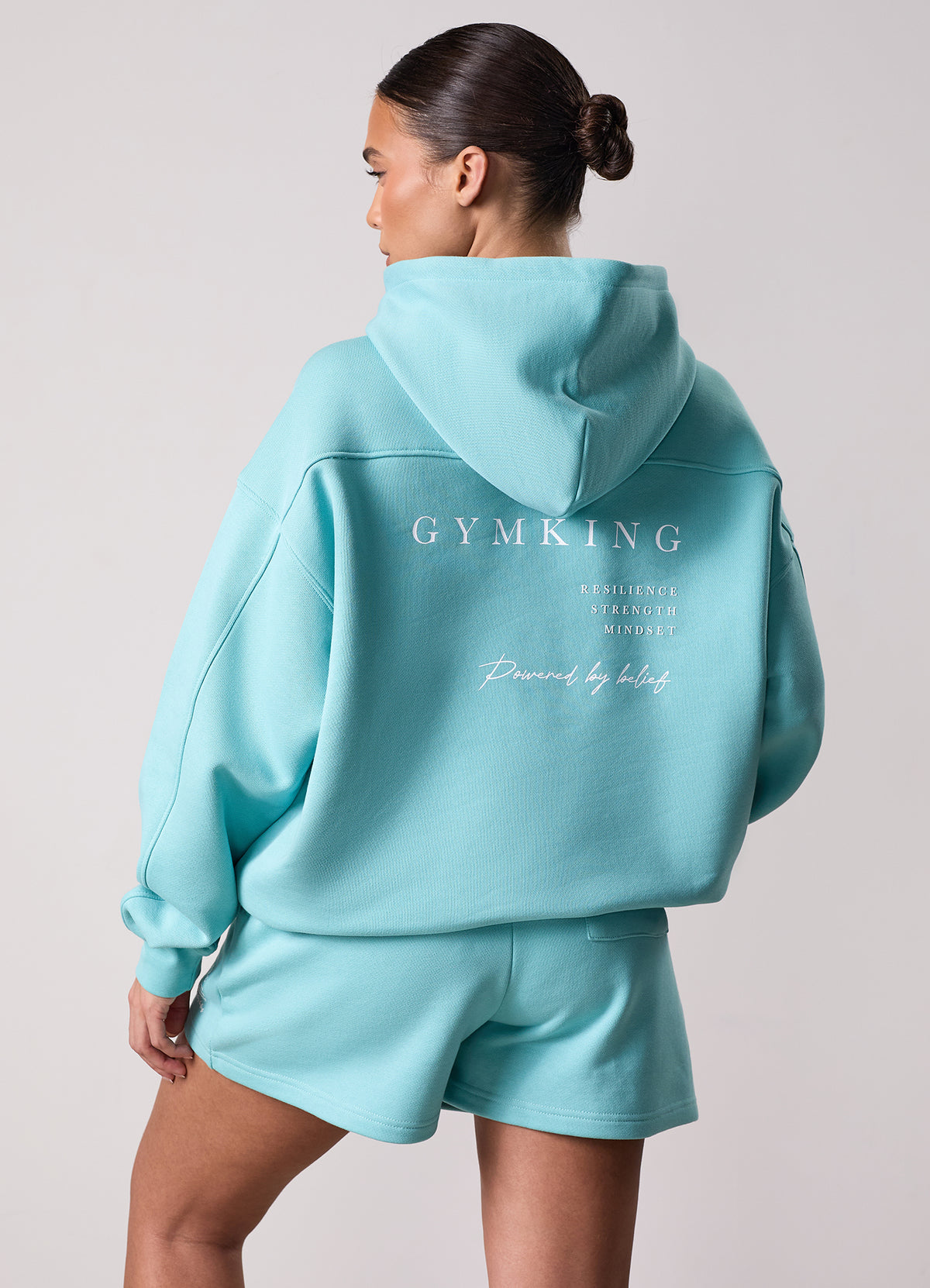 Gym King Define Oversized Hood - Aquatic Blue