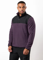 Gym King Linear 1/4 Zip Polar Fleece - Black/Aubergine thumbnail