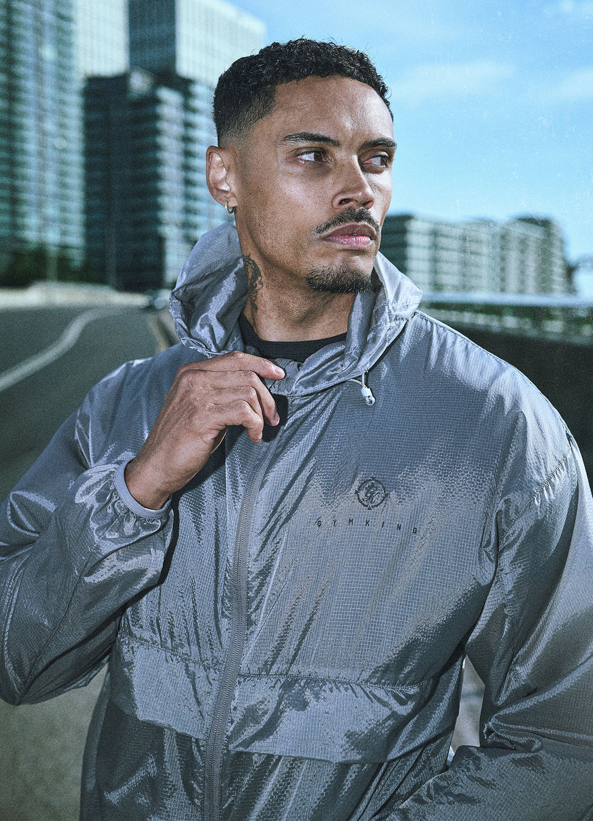Gym King Rebellion Spectre Ombre Training Jacket - Phantom Grey