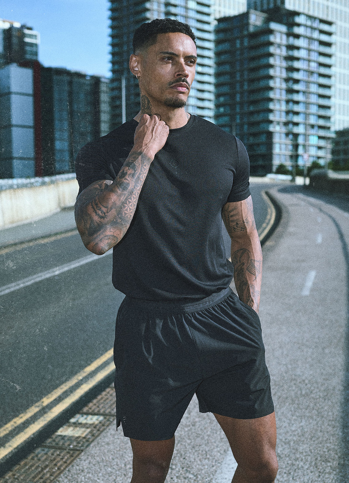 Gym King Rebellion Echo AOP T-Shirt - Black