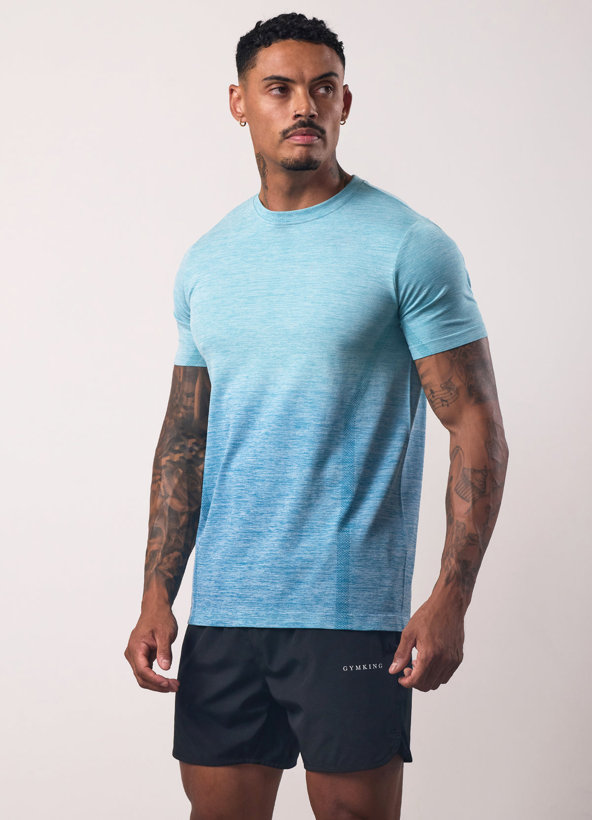 Gym King Relentless Ombre Seamless T-Shirt - Sea Mist