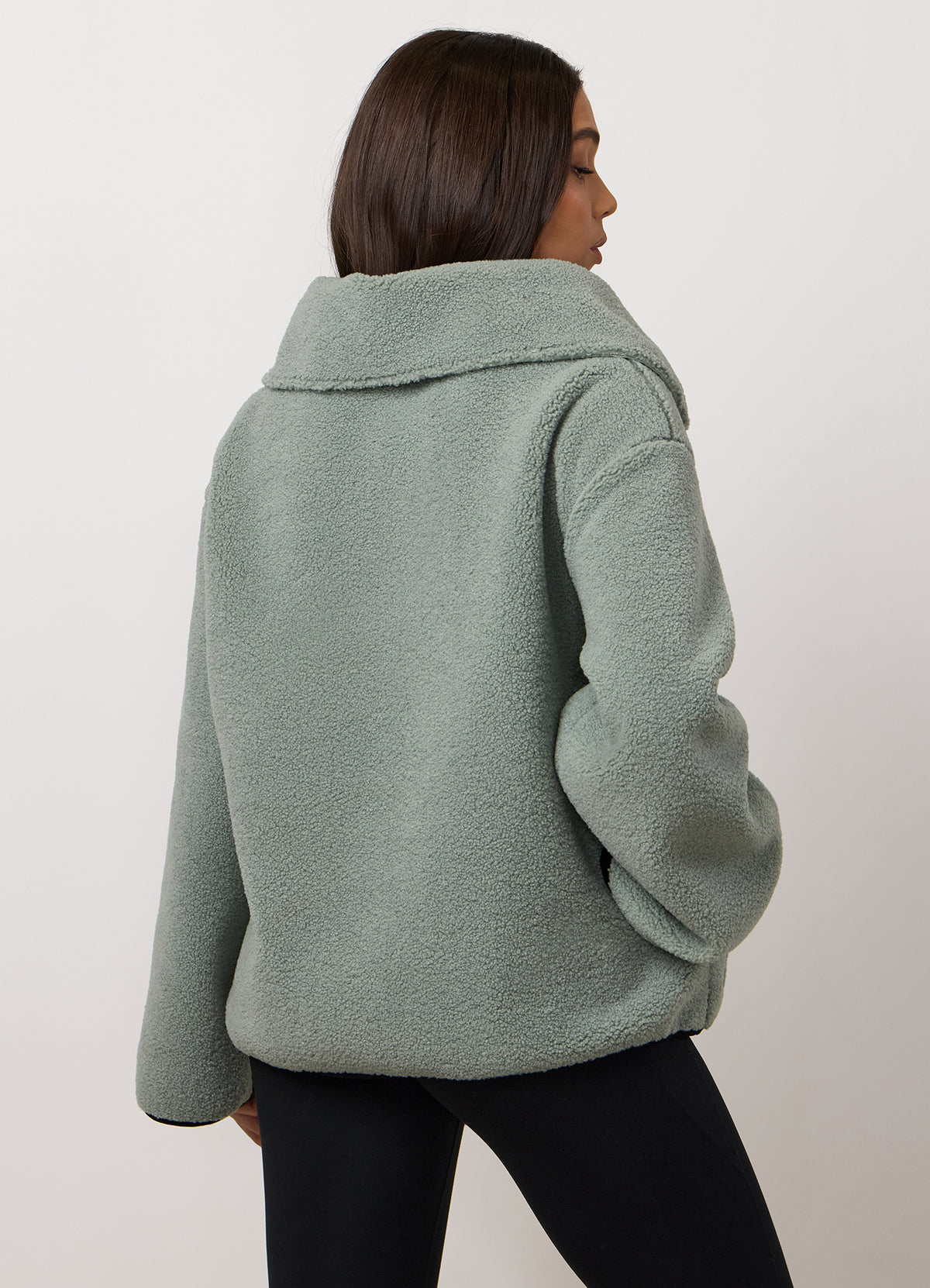 Gym King Replenish Borg Half Zip - Dusky Mint