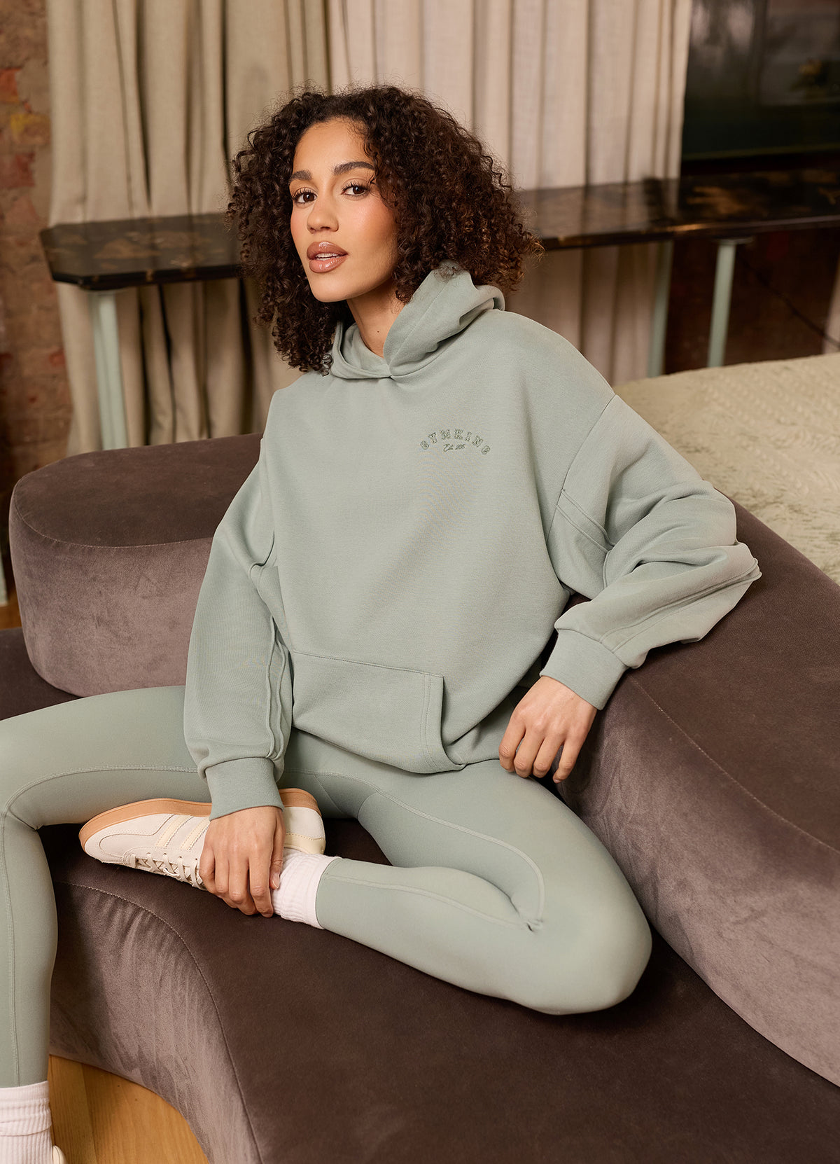 Gym King Replenish Peached Seam Hoodie - Brushed Sage