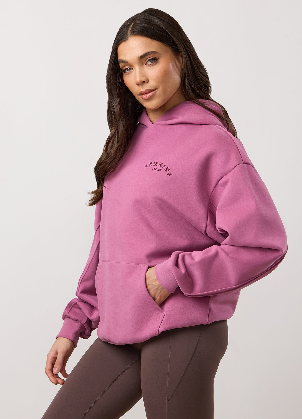 Gym King Replenish Peached Seam Hoodie - Orchid Mauve