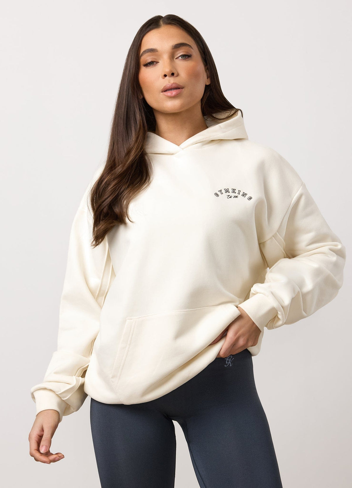 Gym King Replenish Peached Seam Hoodie - Marshmallow