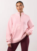 Gym King Restore Knit 1/4 Zip Funnel - Peach Blush thumbnail