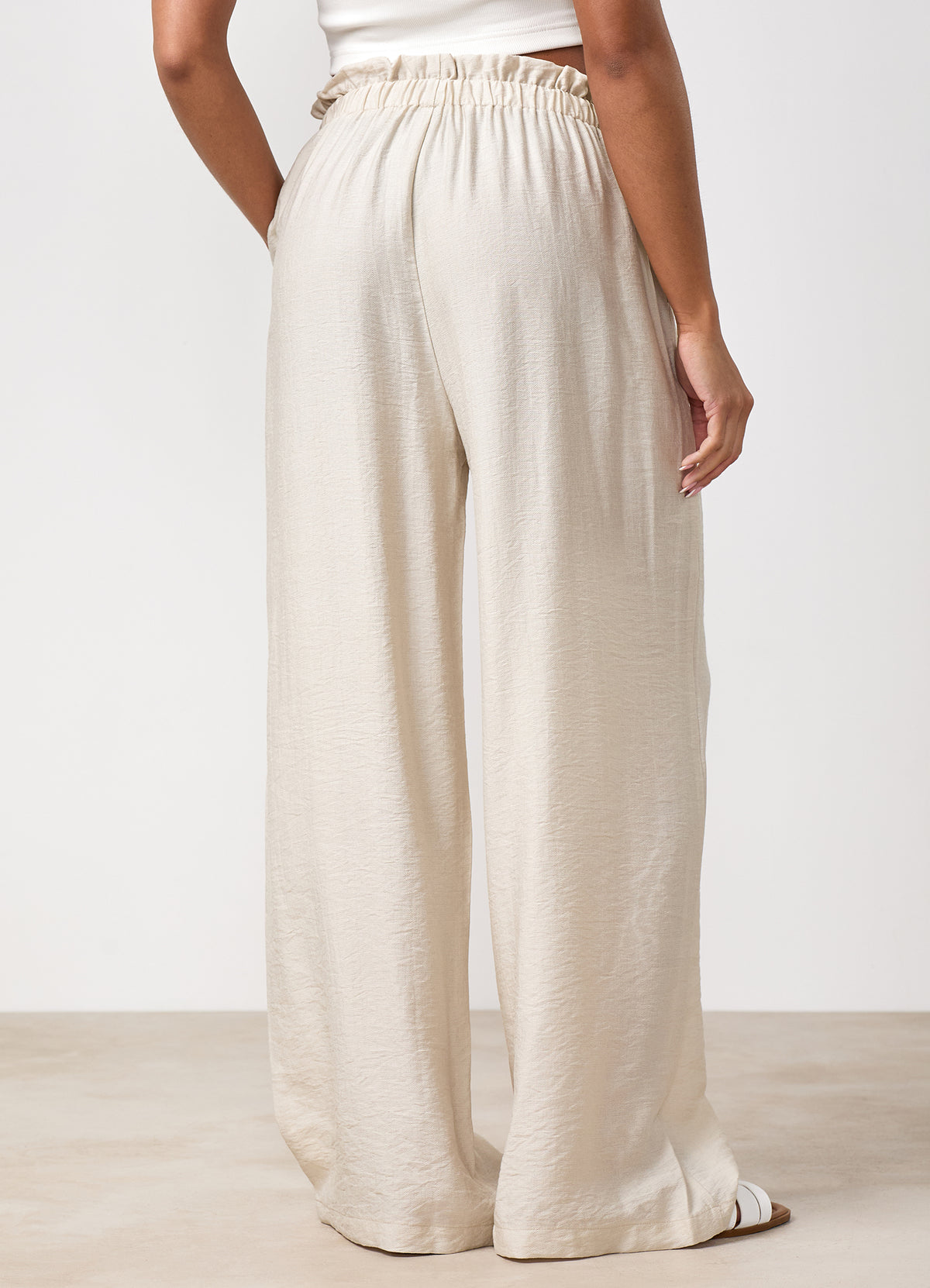 Gym King Signature Woven Paper Bag Trousers Petite - Warm Linen