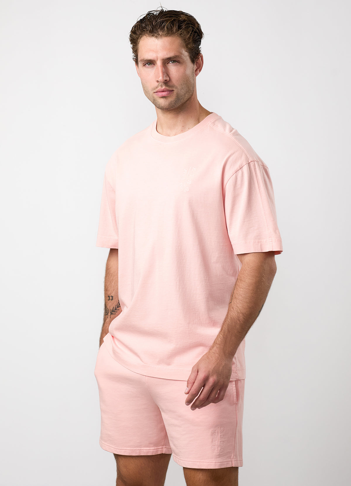 Gym King Roam Washed T-Shirt - Faded Coral