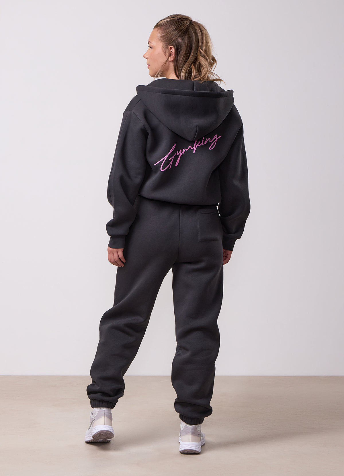 Gym King Kindertrainingspak met korte broek en doorlopende rits - donker tin