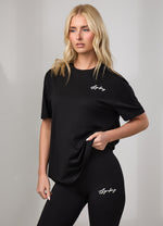 Gym King Script Jersey BF T-shirt - Zwart/Wit (miniatuurafbeelding)