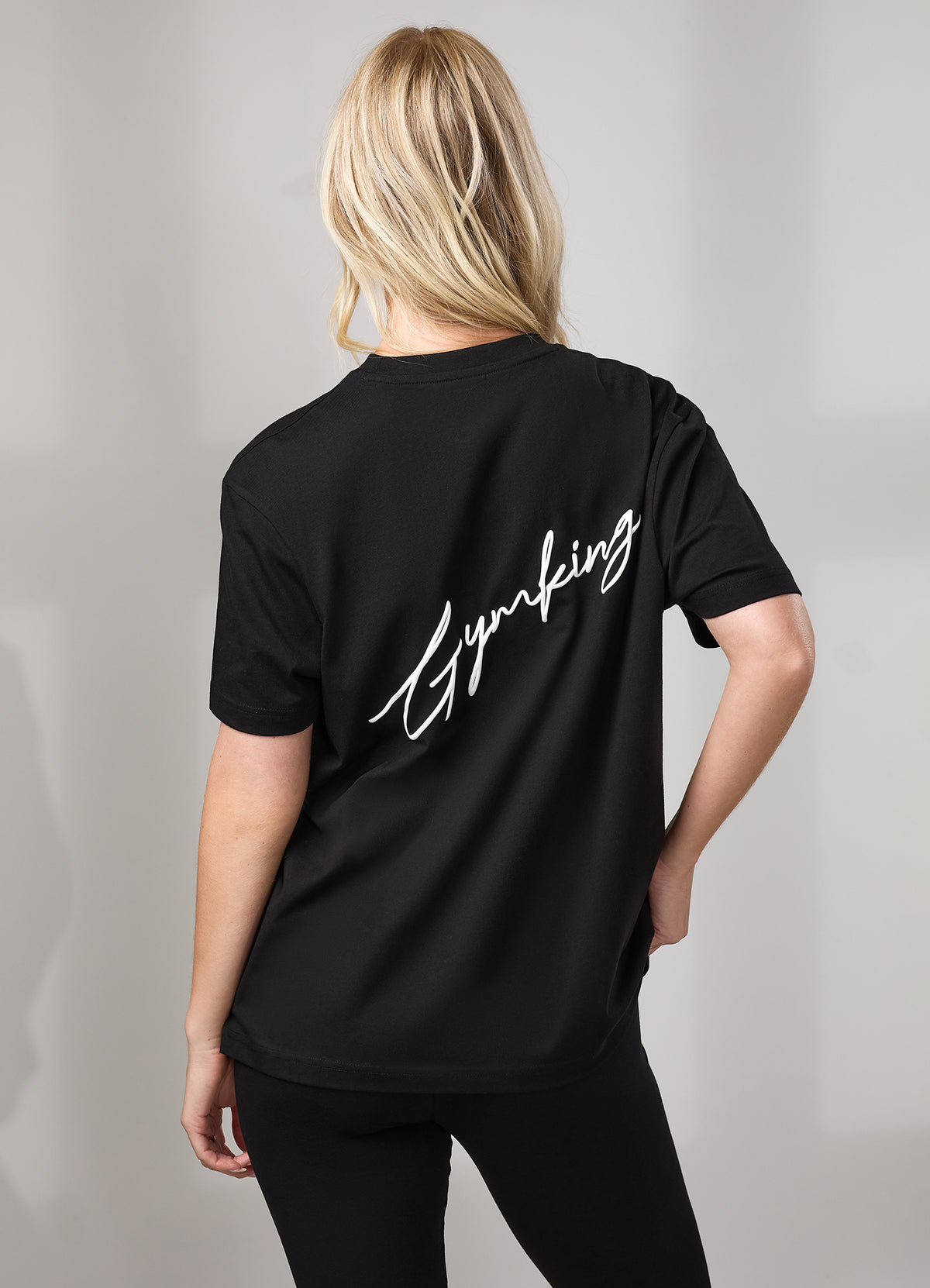 Gym King Script Jersey BF T-Shirt - Black/White