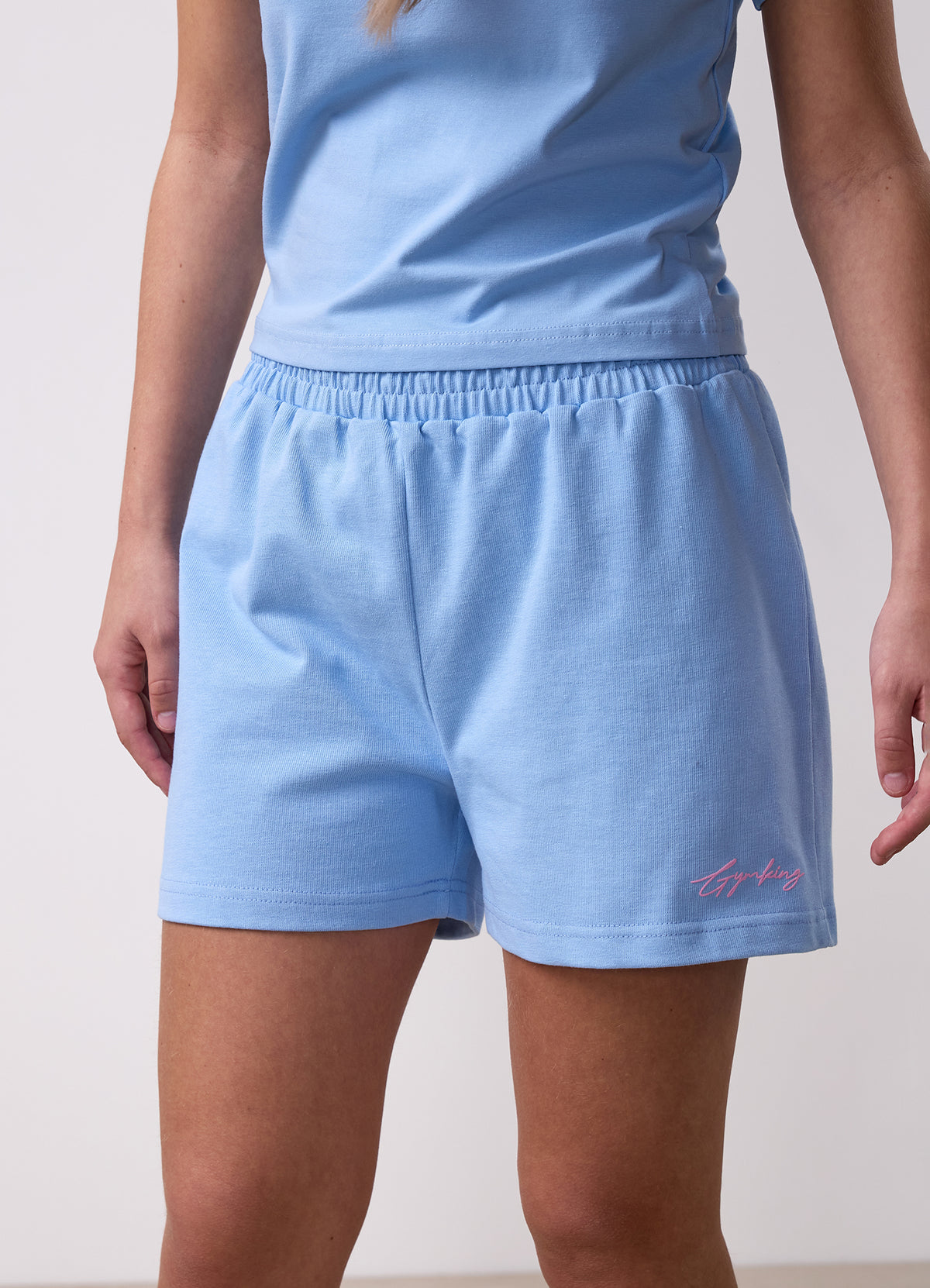 Gym King Older Kids Script Relaxed Fit Short - Sky Blue