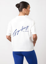 Gym King Script Mindset Hip Length BF T-Shirt - Cream thumbnail