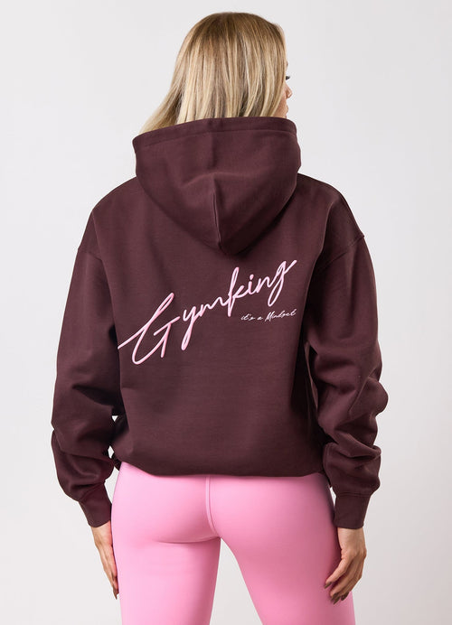 Gym King Script Mindset Hoodie - Espresso