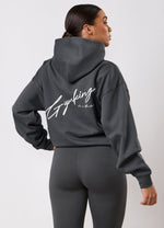 Gym King Script Mindset Hoodie - Green Smoke thumbnail