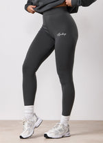 Gym King Script Mindset Jersey-legging – Green Smoke (miniatuurafbeelding)
