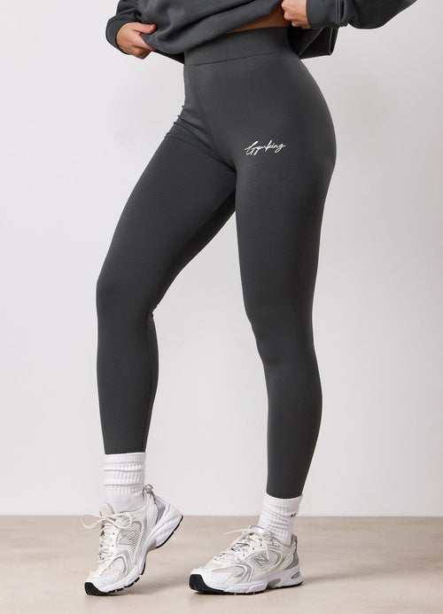 Gym King Script Mindset Jersey-legging - Green Smoke