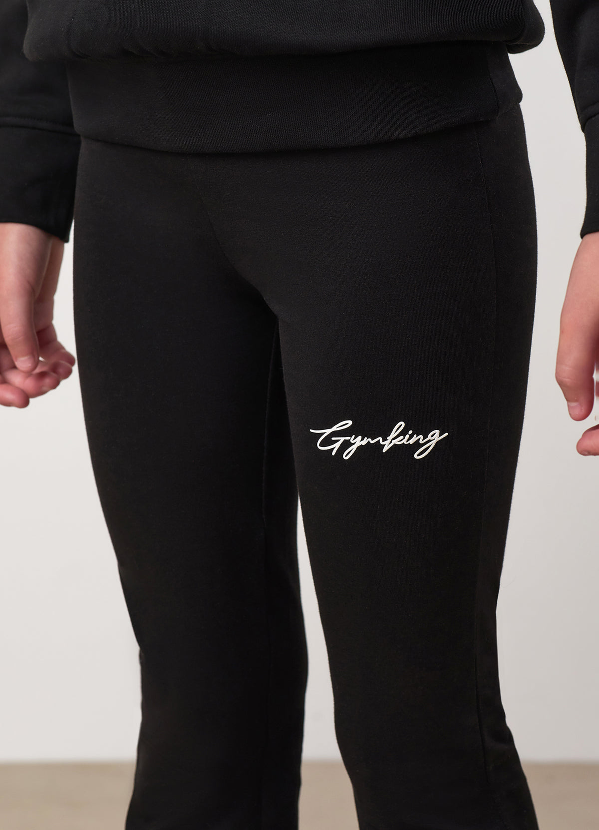 Gym King Older Kids Script Flared Legging - Black / White