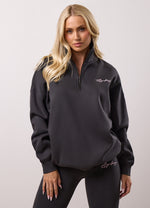 Gym King Script 1/4 Zip Fleece Funnel - Dark Pewter thumbnail