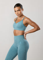 Gym King Sculpt Marl Scrunch Bra - Sea Mist thumbnail