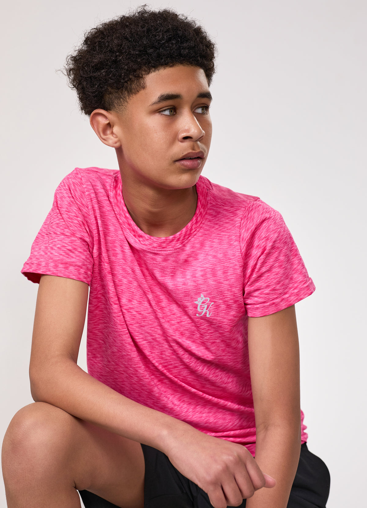 Gym King Older Kids Seamless Space Dye Tee - Hot Pink Grindle