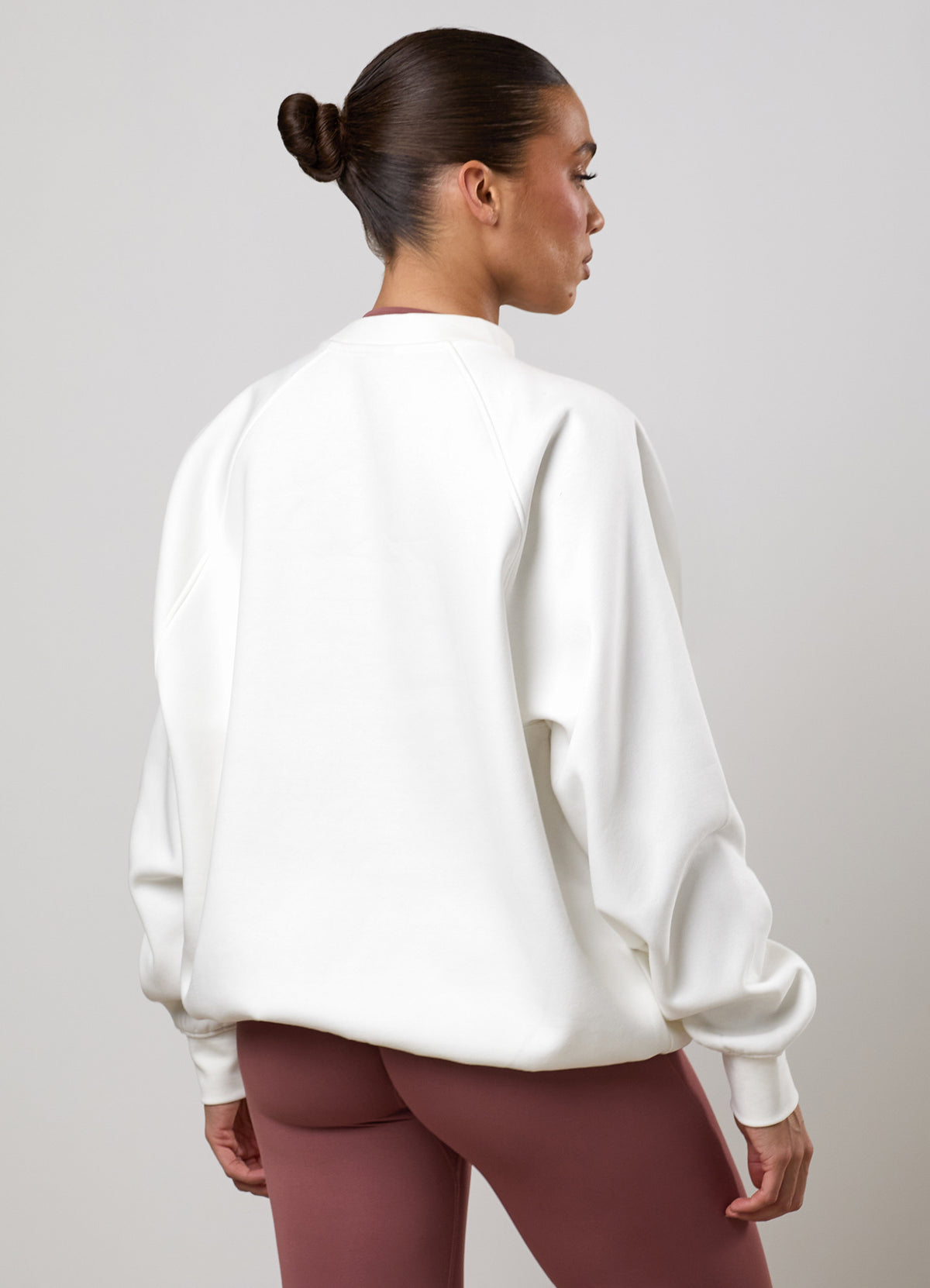 Gym King Shadow Oversized Fleece Crew - Cream