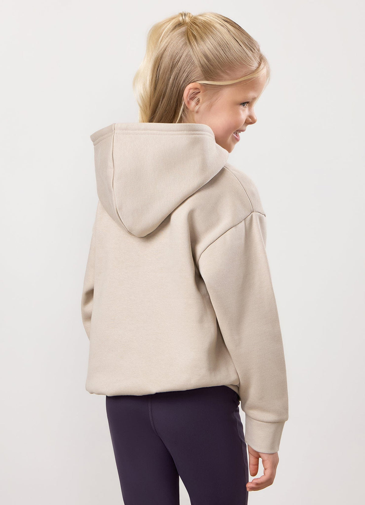 Gym King Kids Shadow Oversized Hoodie - Light Stone