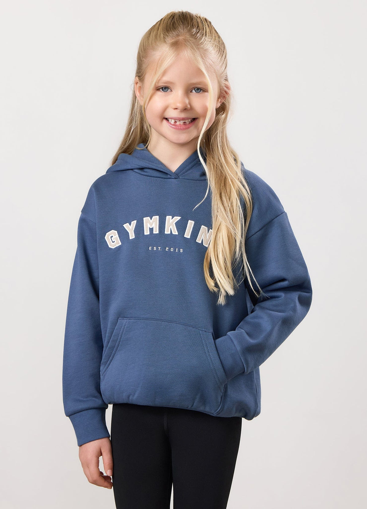 Gym King Kids Shadow Oversized Hoodie - Slate Blue