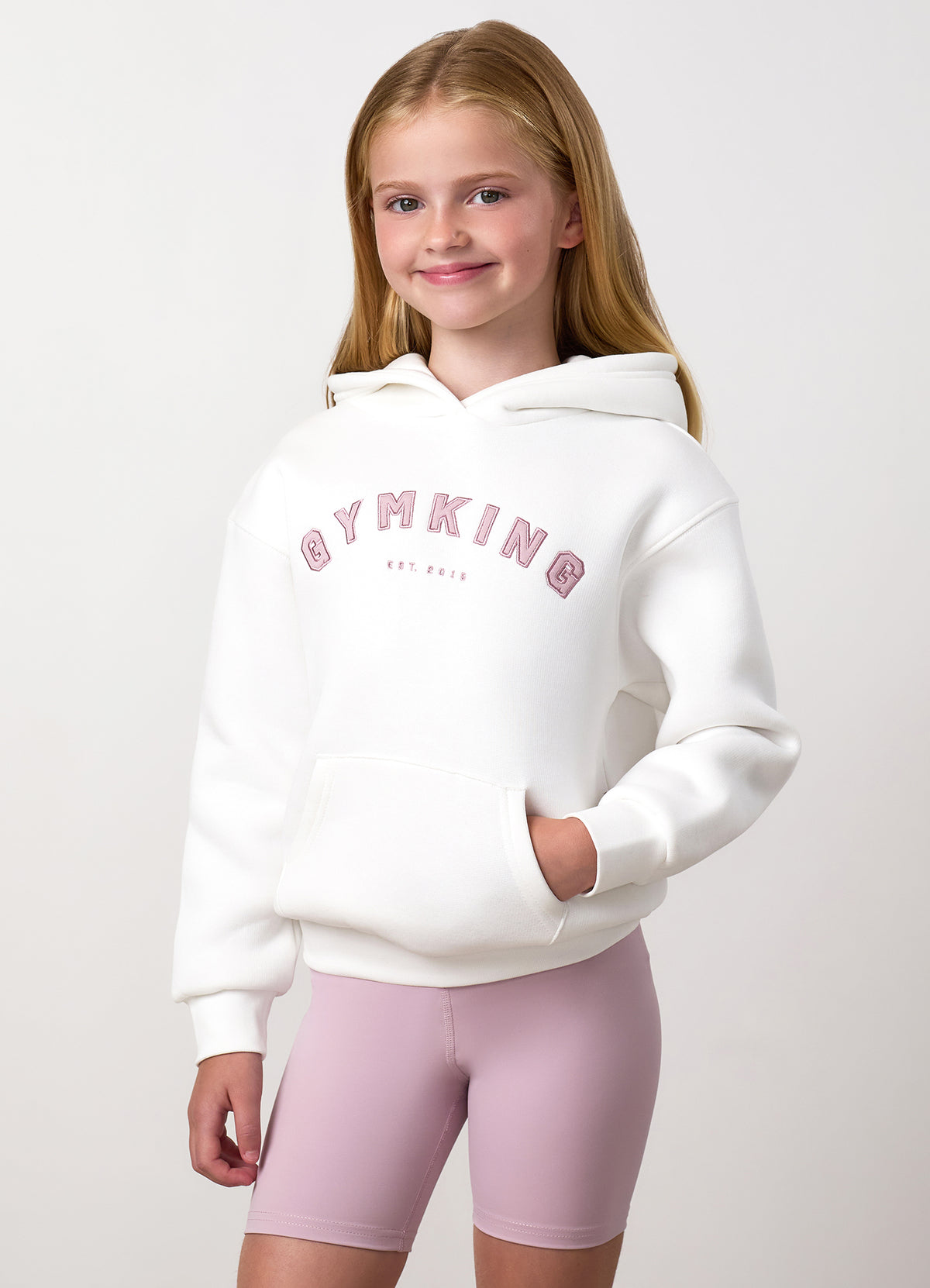 Gym King Older Kids Shadow Oversized Hoodie - Cream