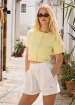 Gym King Short Sleeve Knit Cardigan - Lemon thumbnail