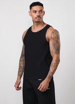 Gym King Signature Rib Vest - Black thumbnail