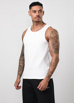 Gym King Signature Rib Vest - White thumbnail