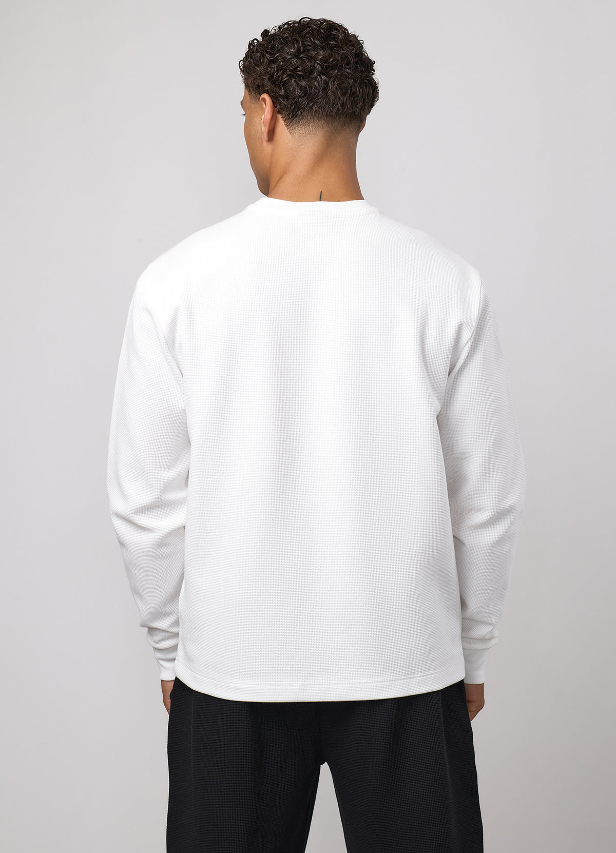 Gym King Signature Waffle Long Sleeve Top - White