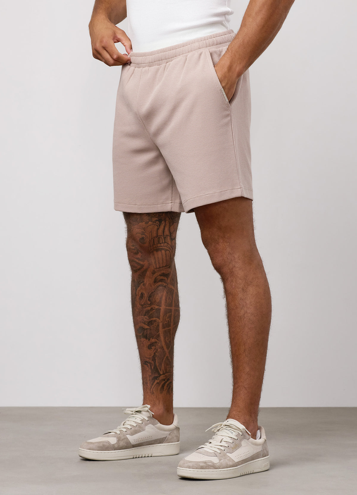 Gym King Signature Waffle Short - Warm Taupe