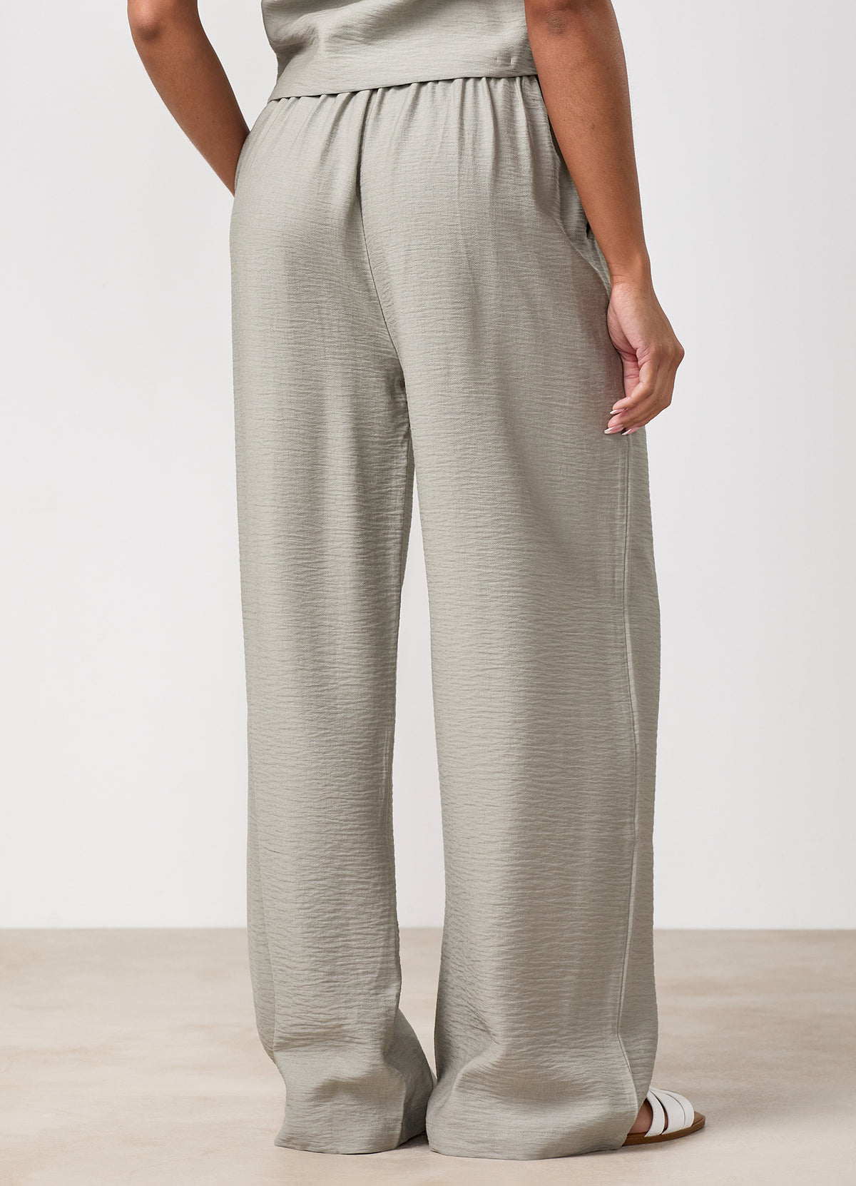 Gym King Signature Woven Paper Bag Trousers Petite - Dusky Sage