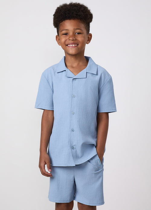 Gym King Older Kids Signature Woven Shirt - Powder Blue