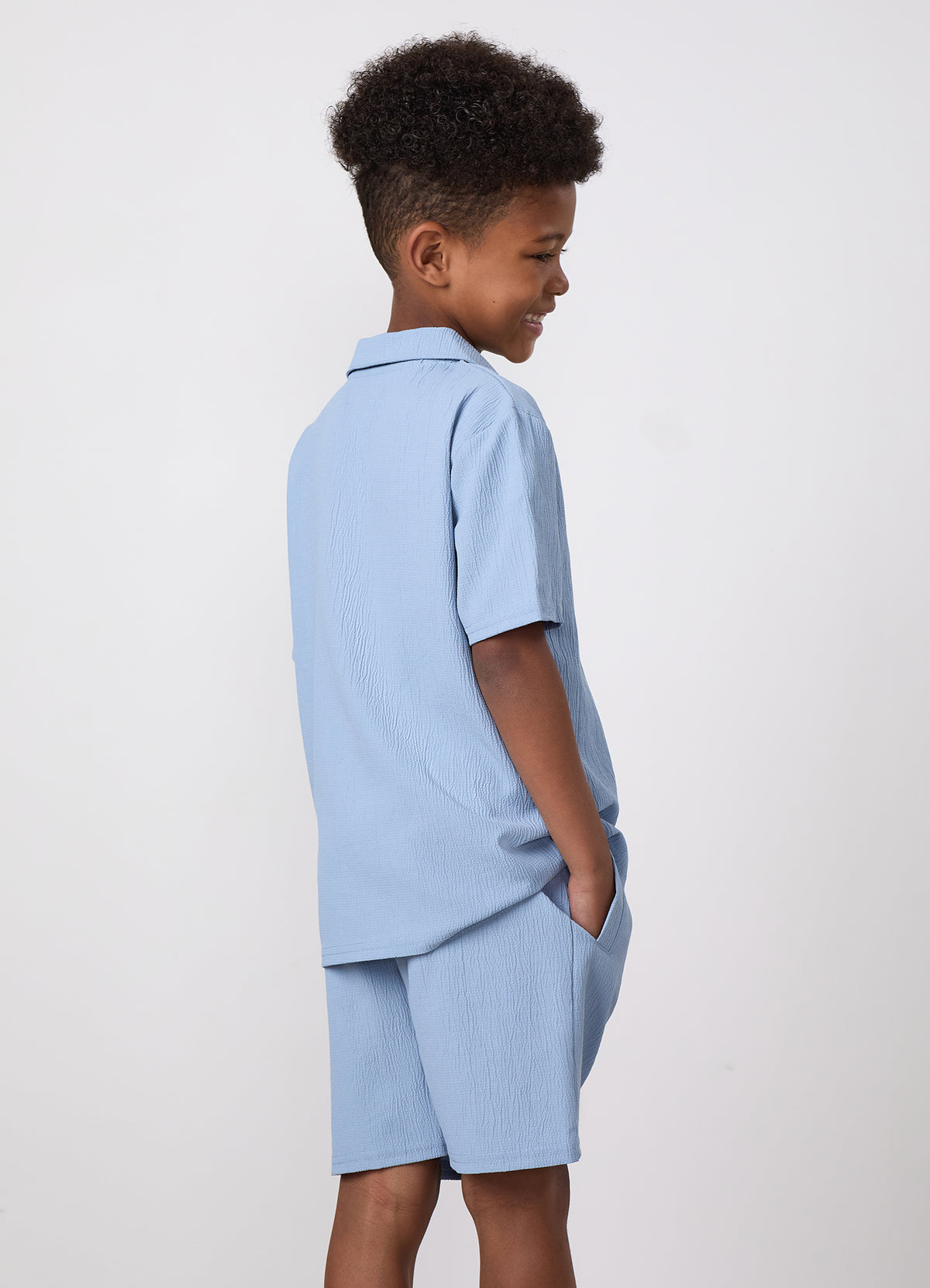 Gym King Older Kids Signature Woven Shirt - Powder Blue
