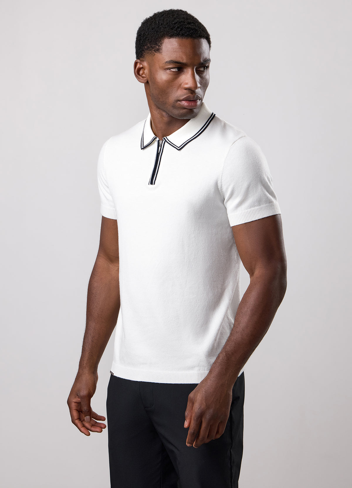Gym King Portals Knitted Tipping Polo - Cream