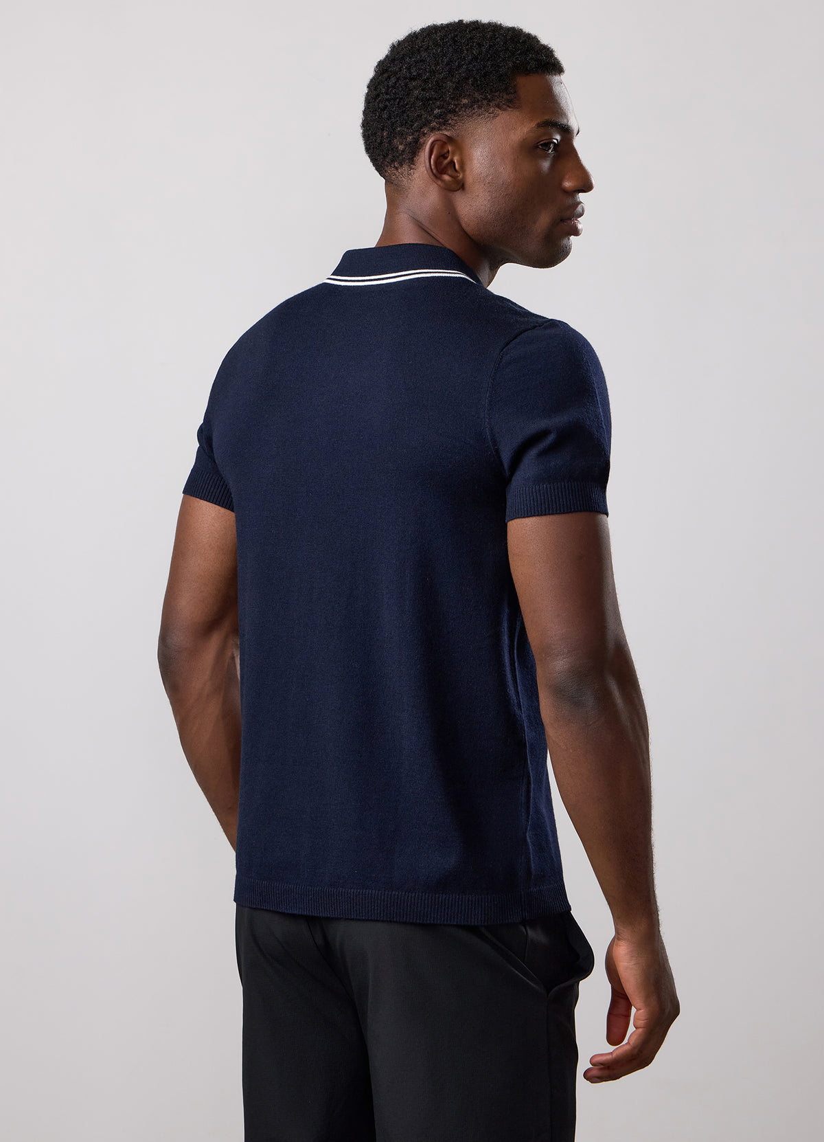 Gym King Portals Knitted Tipping Polo - Navy