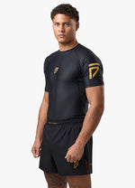 Gym King Sovereign Short Sleeve Rash Guard - Black / Gold thumbnail