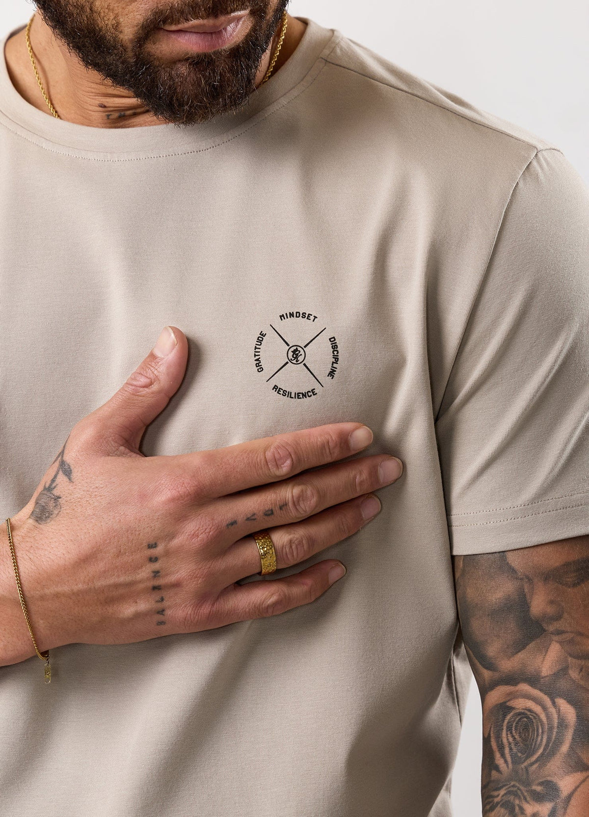 Gym King Stoic Krafla Jersey T-Shirt - Sand Stone