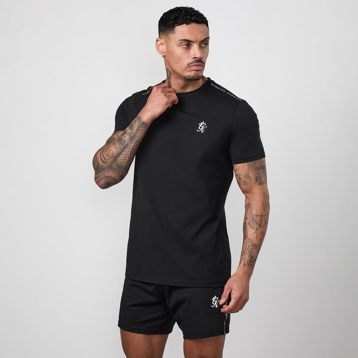 Gym King Taped Jersey T-Shirt - Black