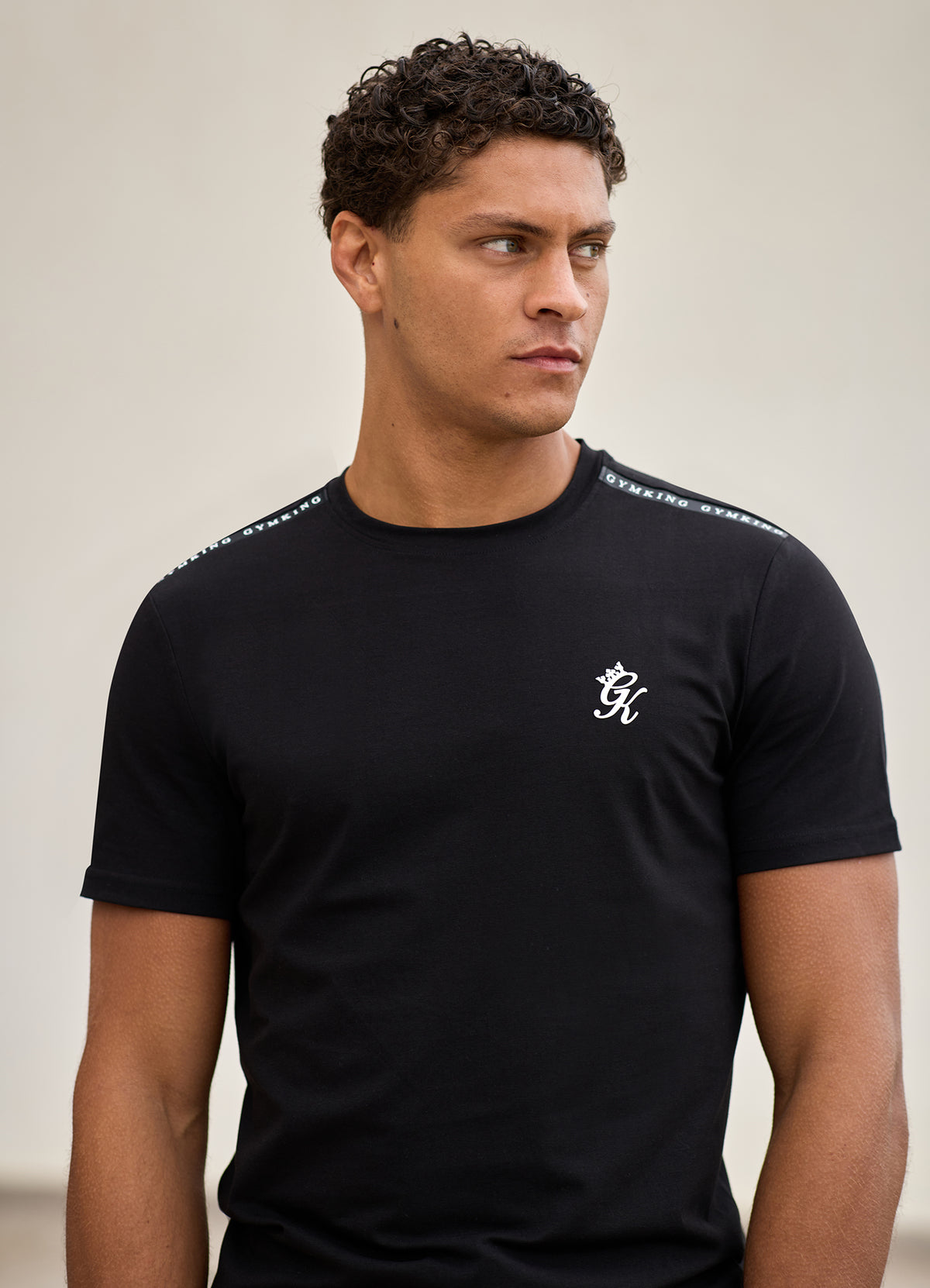 Gym King Taped Jersey T-Shirt - Black
