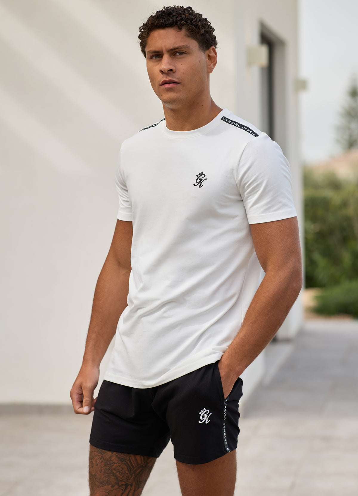 Gym King Taped Jersey T-Shirt - White