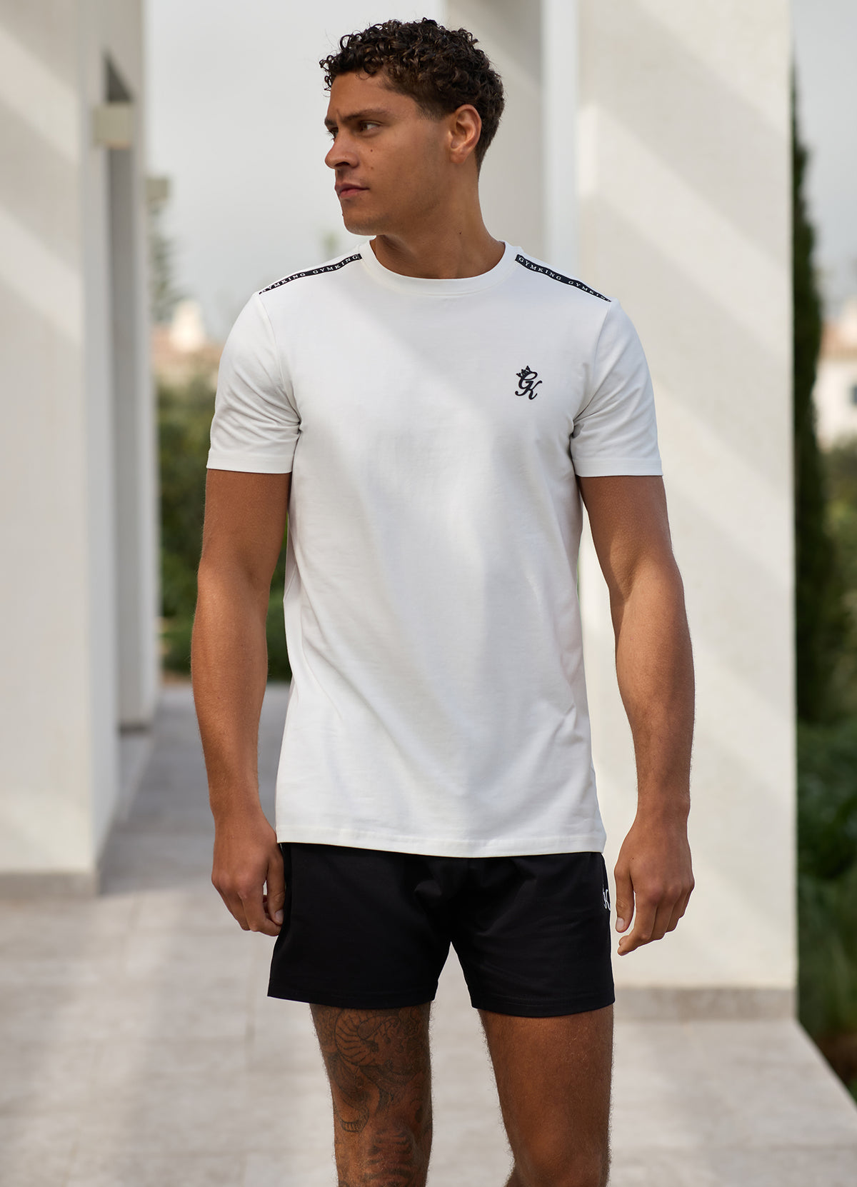 Gym King Taped Jersey T-Shirt - White
