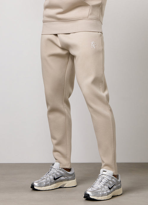Gym King Joggingbroek van fleece met band - Light Stone