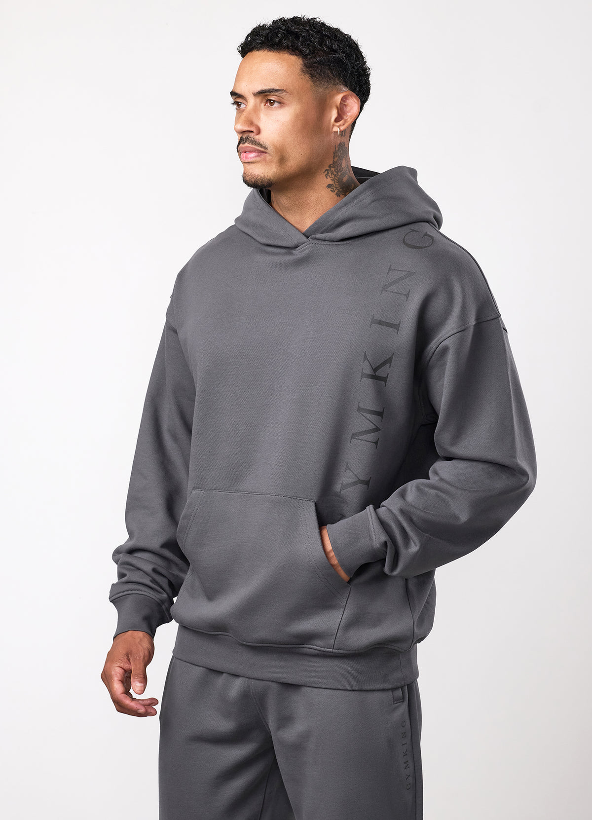 Gym King Text Logo Tracksuit - Alloy Grey