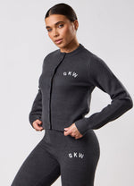 Gym King True Knit Fitted Cardigan - Charcoal thumbnail