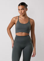 Gym King Sculpt Seamless Bra - Green Smoke thumbnail